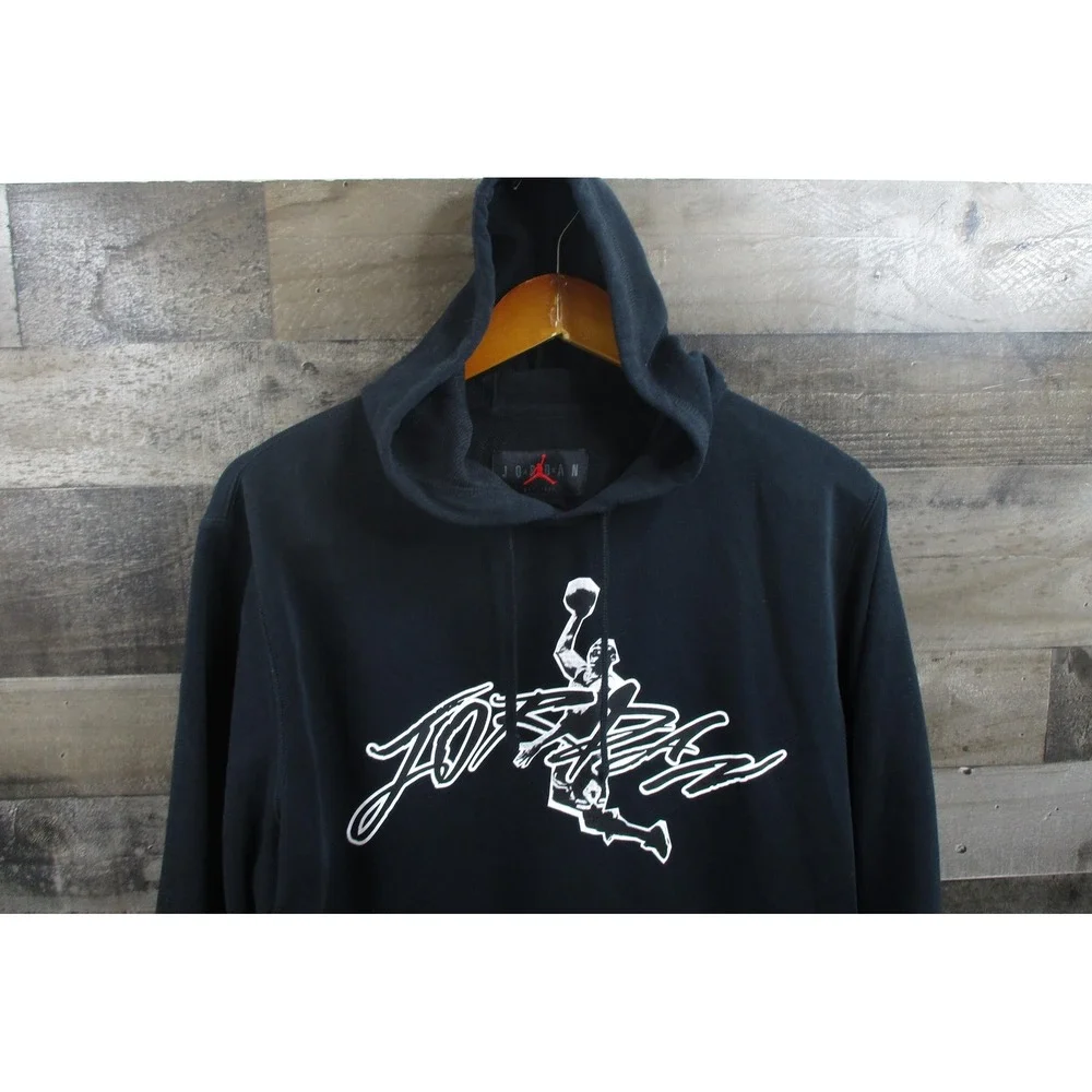 Jordan Hoodie Mens Large Black Jumpman Pullover Basketball Graphic DJ0634-010